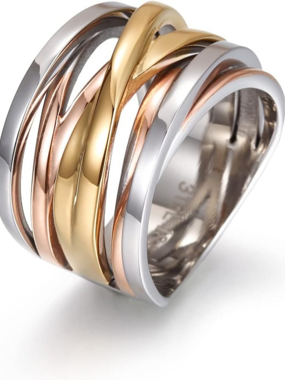 Non-Tarnish Gold & Silver Chunky Rings Set, Vintage Statement & Trendy Wide Band